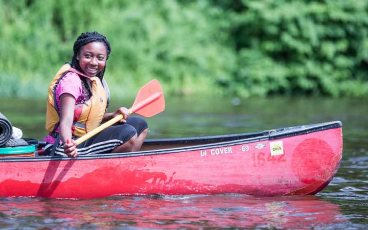 girls only canoeing trip